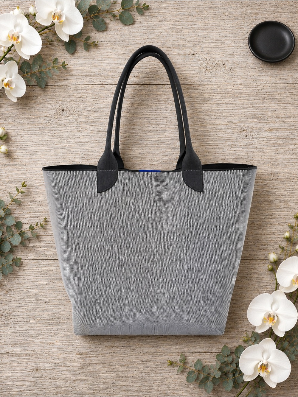 Rothy’s Essential Tote Grey Mist Gray Recycled Knit Shoulder Bag Travel Work - Picture 1 of 6